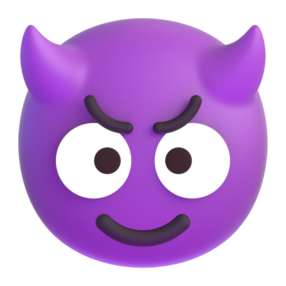 an emoji of evilSmile